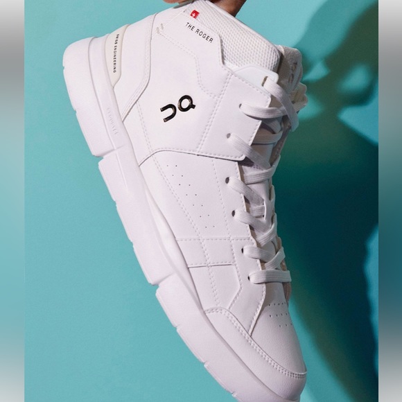 Roger clubhouse mid sneakers  Size USW8 All white Used - Picture 3 of 9